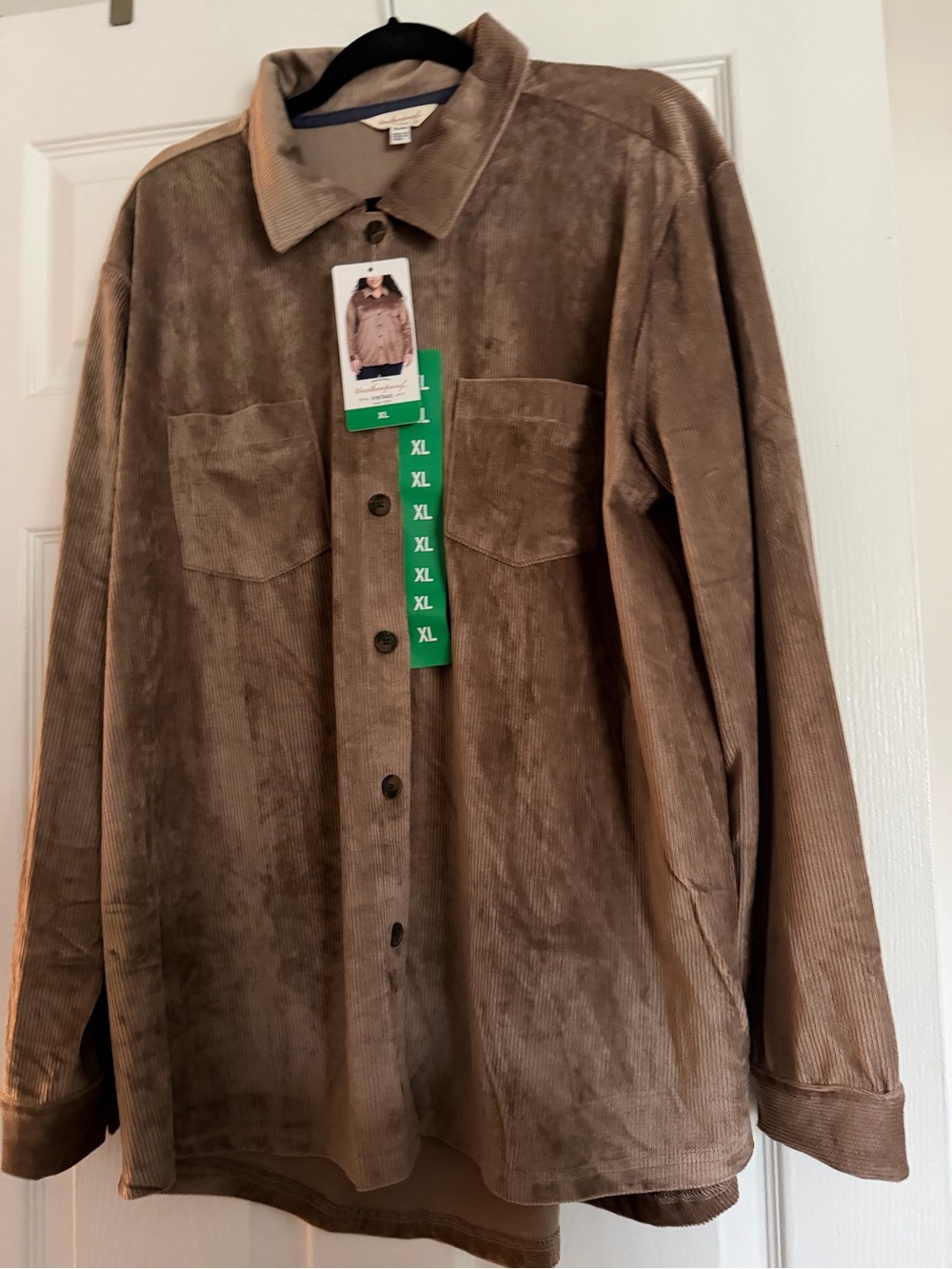 Weatherproof Tan Corduroy Button-Down Shirt